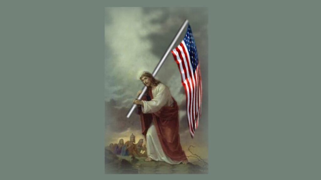 Jesus, American flag