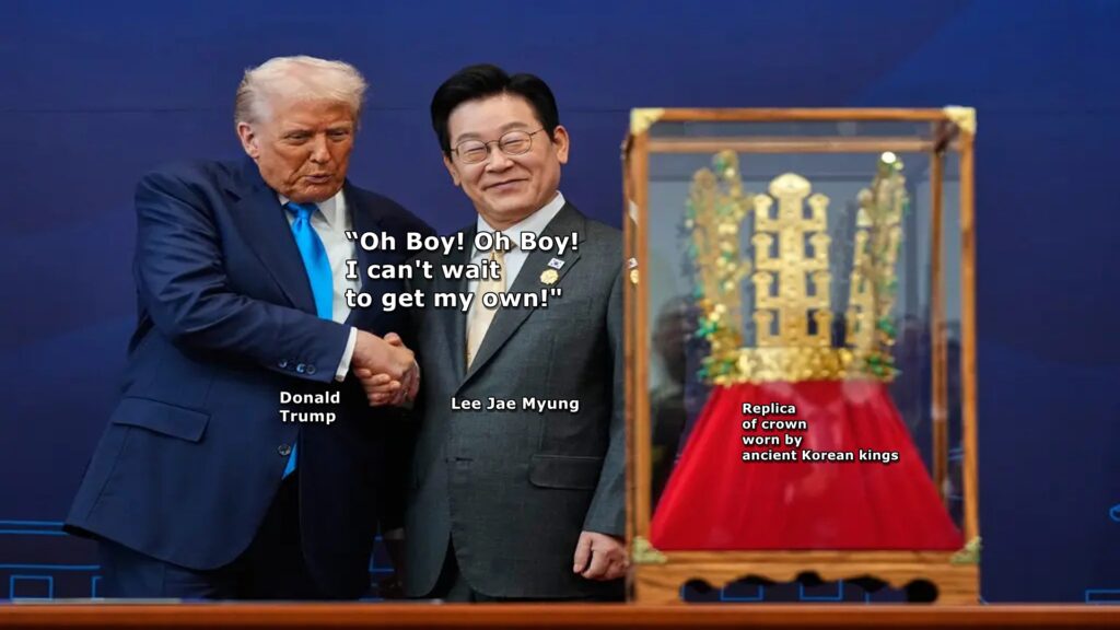 Trump, crown, king, Korea, Myung