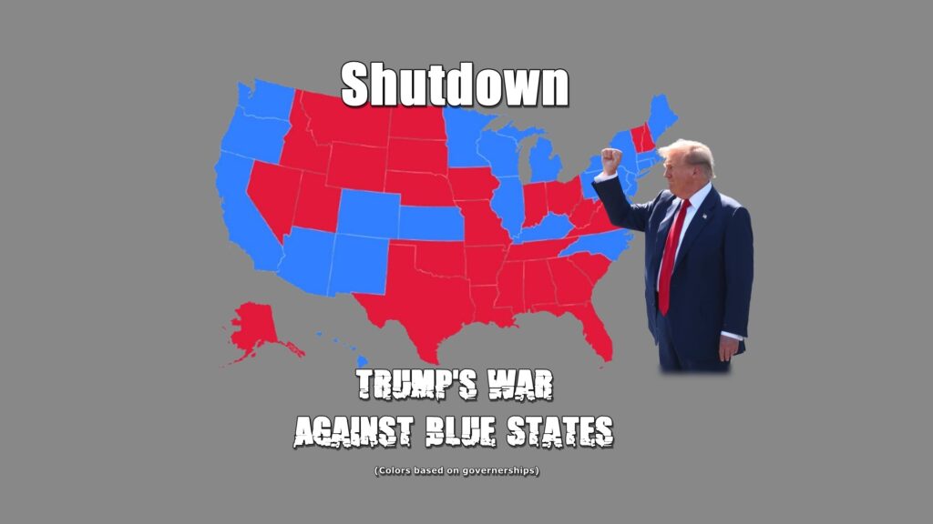 Trump, shutdown, civilwar, Blue states