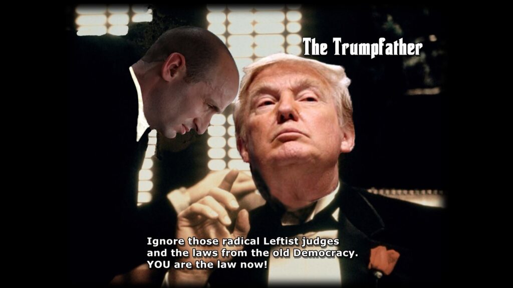 Trump, Miller, mafia, lawless, lawbreaking, troops