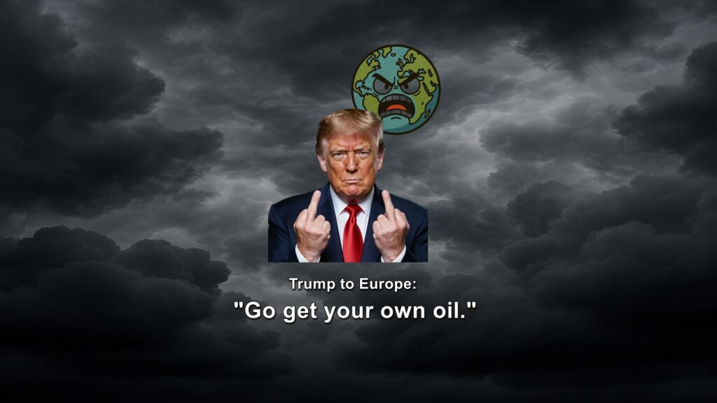 Trump is pouting because NATO countries won't save him from his foolish war with Iran. He's telling them to suffer because they won't cover his ass.