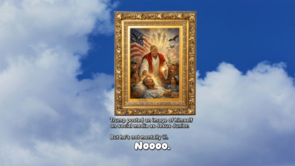 Donald Trump posted, then removed, an image of himself as the reincarnation of Jesus, sparking international outrage. He claims the image made him look like a doctor.