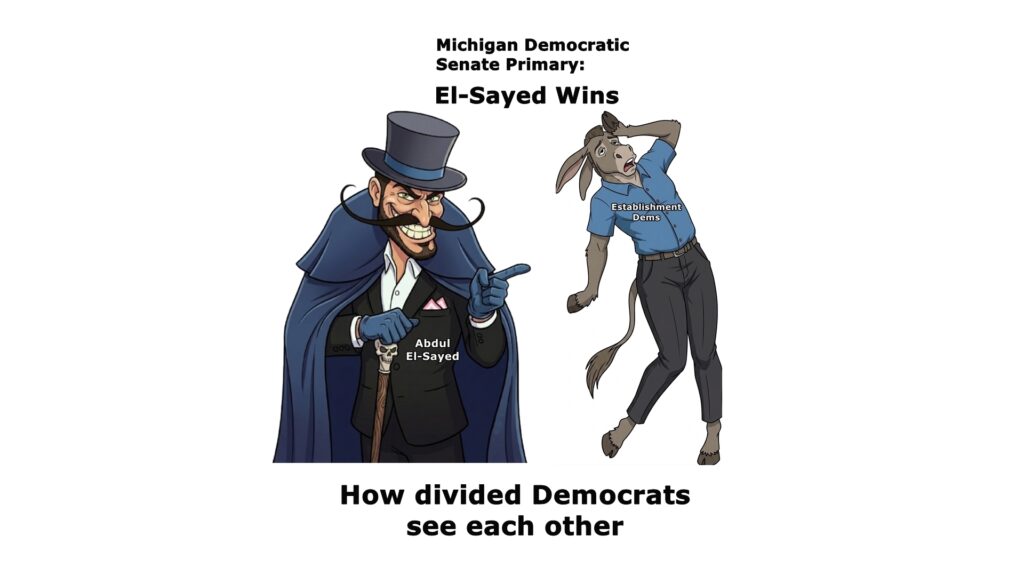 Democrats who believe the Party needs radical change scored a big victory when Abdul El-Sayed won the Michigan Democratic Senate primary.